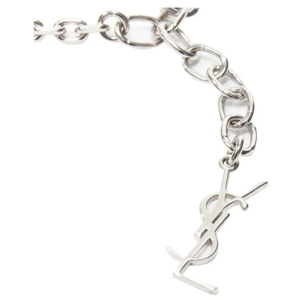 Saint Laurent Crystal Charm Choker Necklace